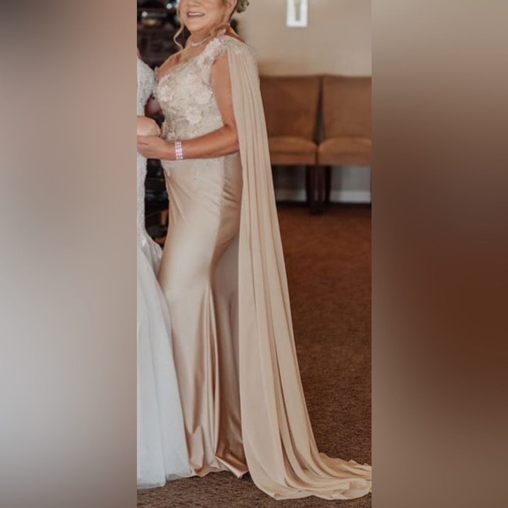 Elegant Cream Evening Gown